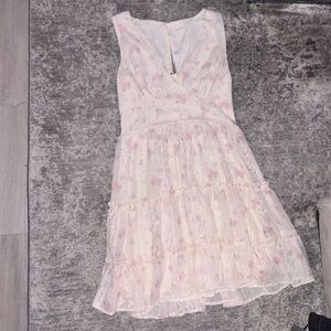 Lush Pink Floral Mini Dress